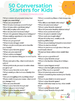 Conversation Starters for Kids - Discussion Topics for Kids ⋆ Journal ...