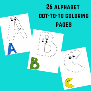 alphabet dot to dot coloring pages